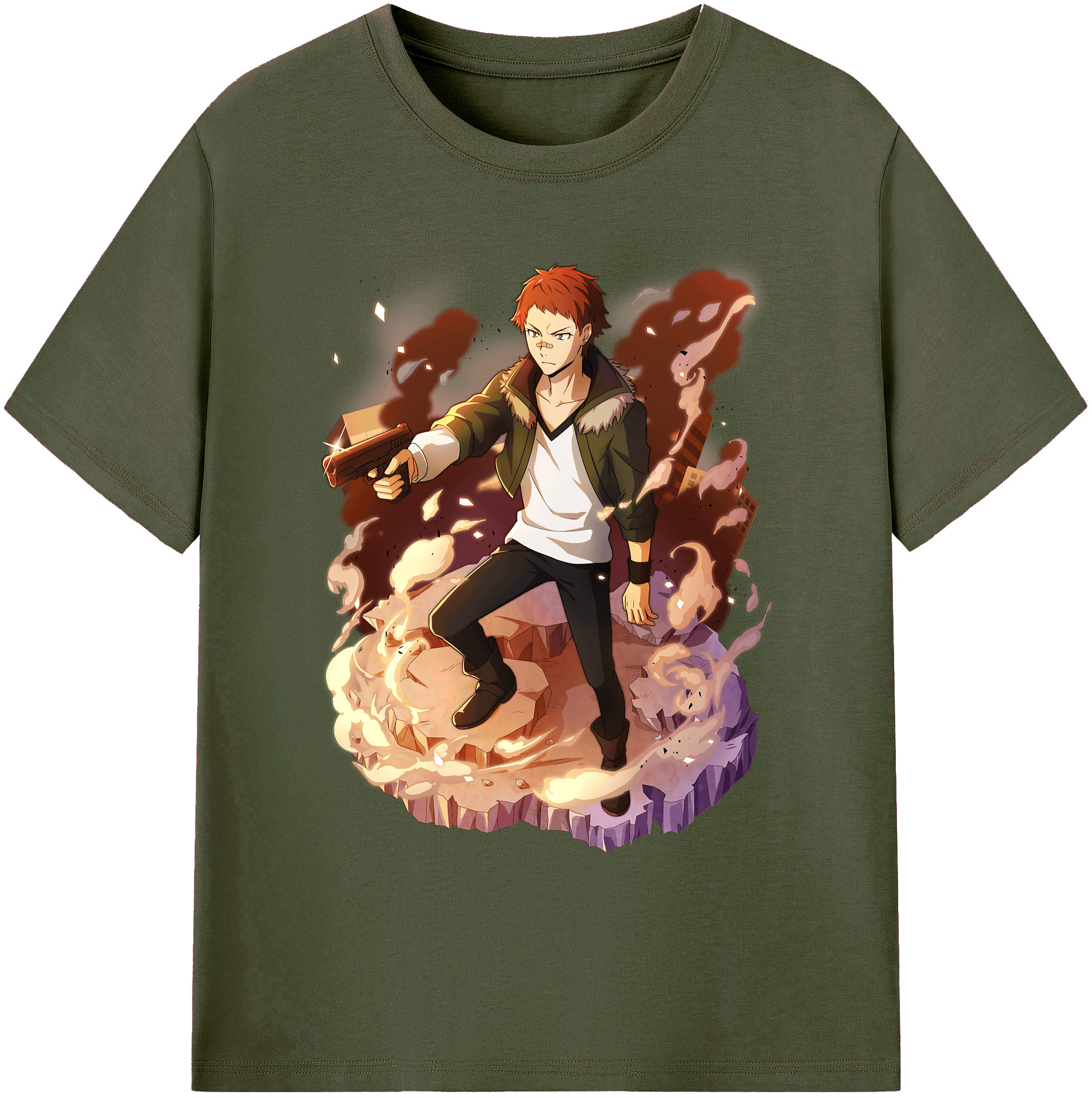 （画像用） 文豪ストレイドッグス Bungo Stray Dogs 綿100％ メンズ半袖Tシャツ｜肌触りやわらか＆通気性